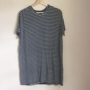 Black and white striped T-shirt dress